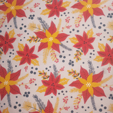Poinsettia de Noël ensoleillé 80 % coton 20 % polyester 140 cm de large Tissu imprimé numériquement Crafty Cottons Idéal pour l'artisanat, la couture, le matelassage, les fanions, le patchwork